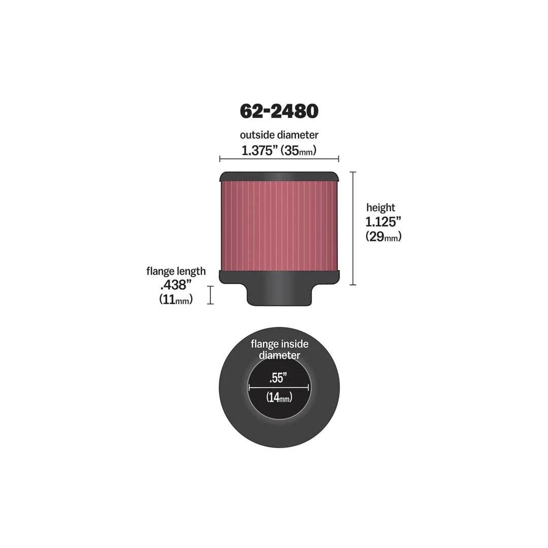 62-2480 K&N Vent Air Filter/ Breather 4 62-2480 K&N Vent Air Filter/ Breather - Image 2