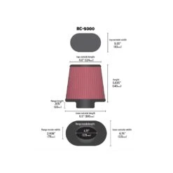 RC-5000 K&N Oval Flg; GM TPI Custom -K&N Sales Store RC 5000 Dim